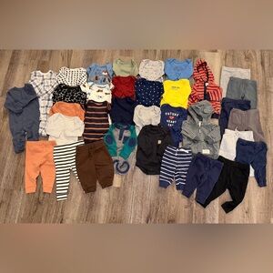 EUC- Baby Boy 3M, 3-6M Clothing Lot- Carter’s, Cloud Island, Gerber